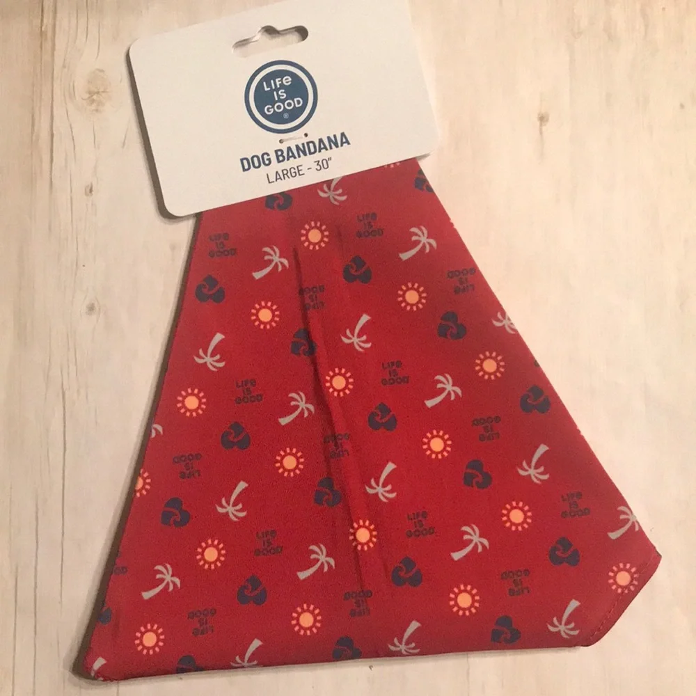 Life is Good Beach Elements Dog Bandana